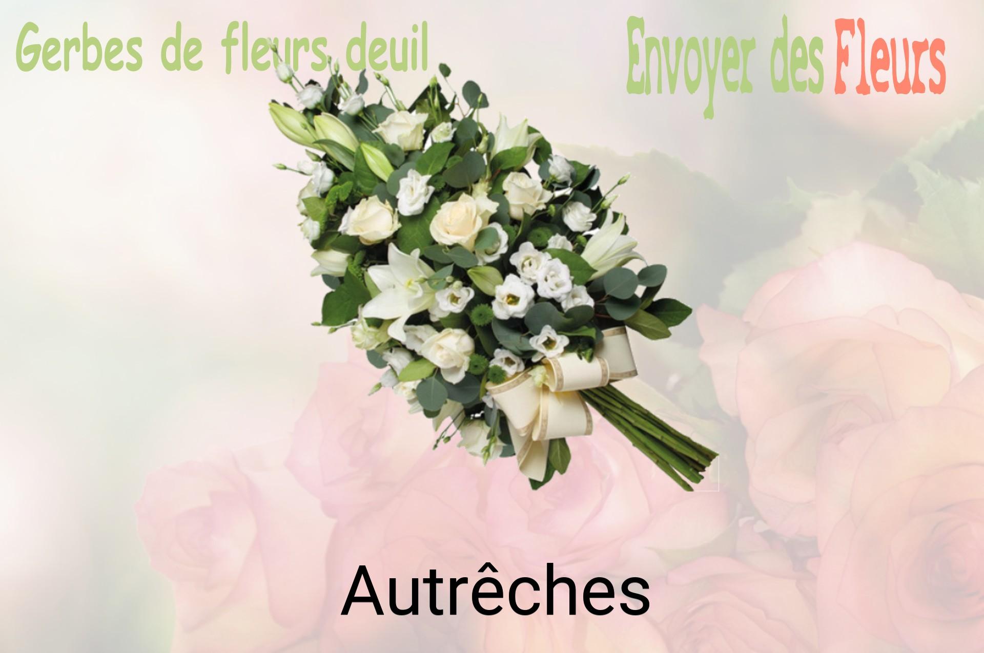 Gerbe de fleurs de deuil livrée à Autrêches